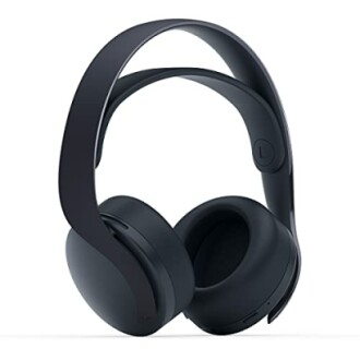 Sleek black over-ear headphones with curved headband