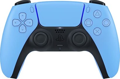 Blue PlayStation gaming controller