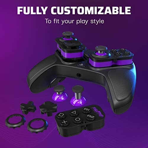 Customizable gaming controller with interchangeable parts.