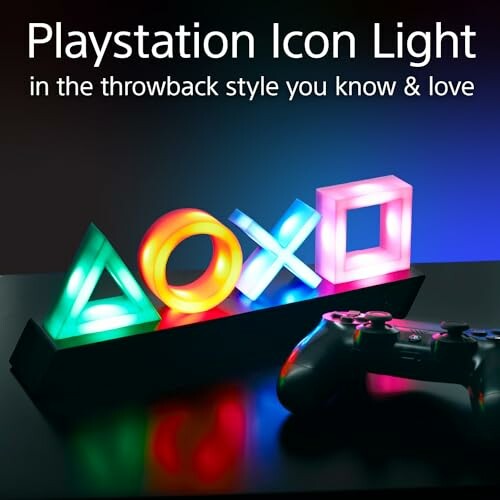 Colorful PlayStation icon light with controller