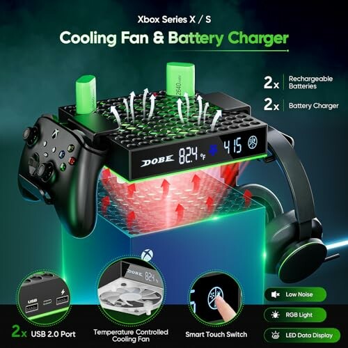 Cooling Fan with Fast Charger Station for Xbox Series X/S